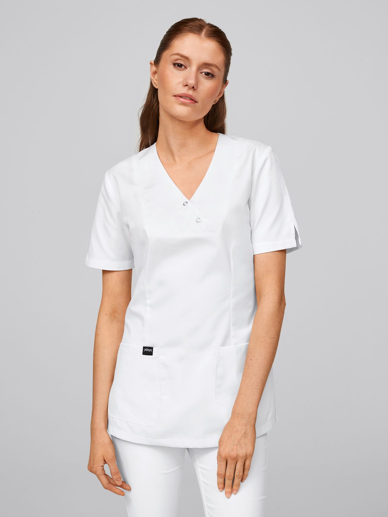 Tunique médicale à encolure V – 2 boutons-pression LAMIA