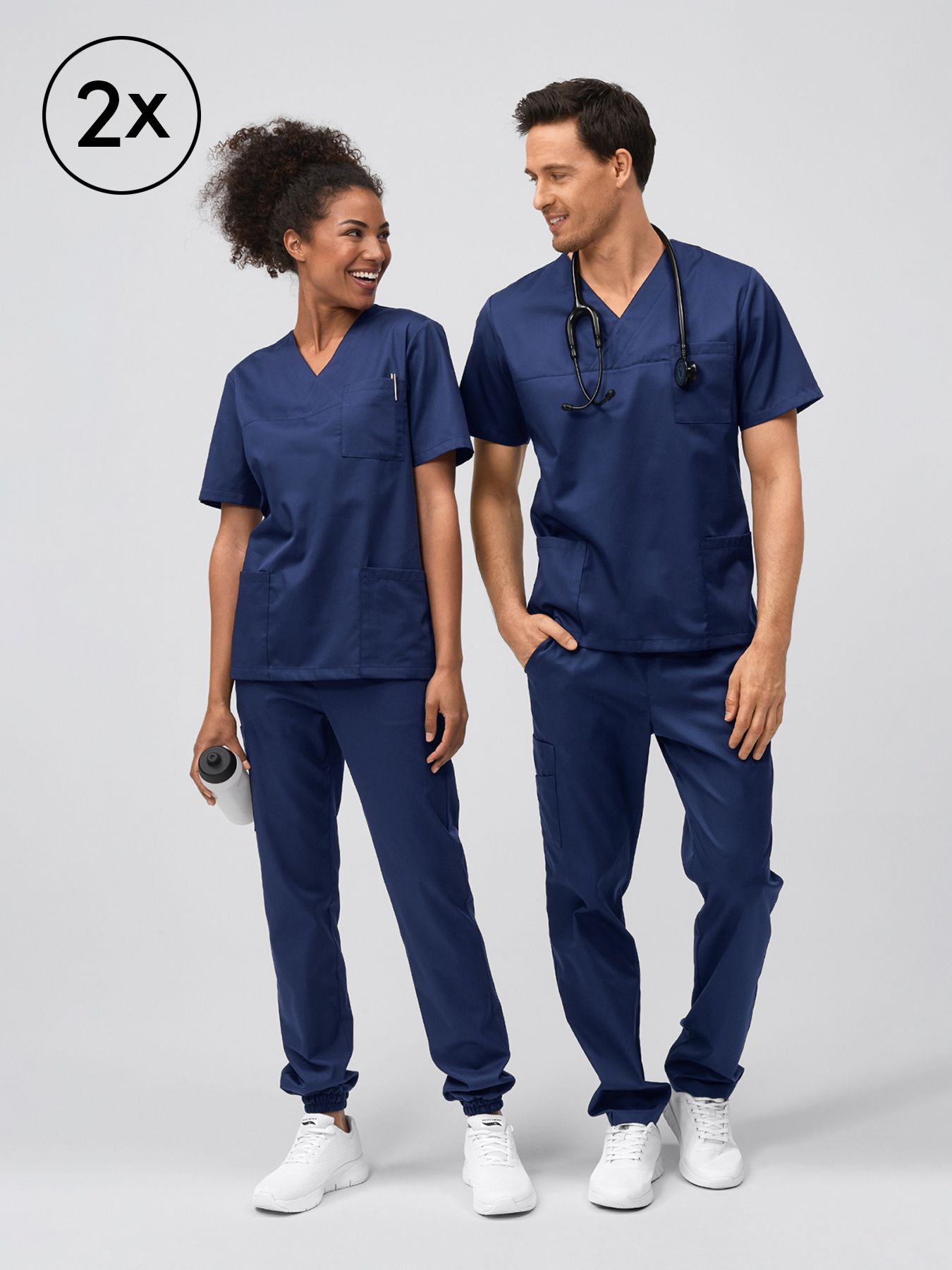 Tunique mixte de bloc opératoire PISA – lot de 2