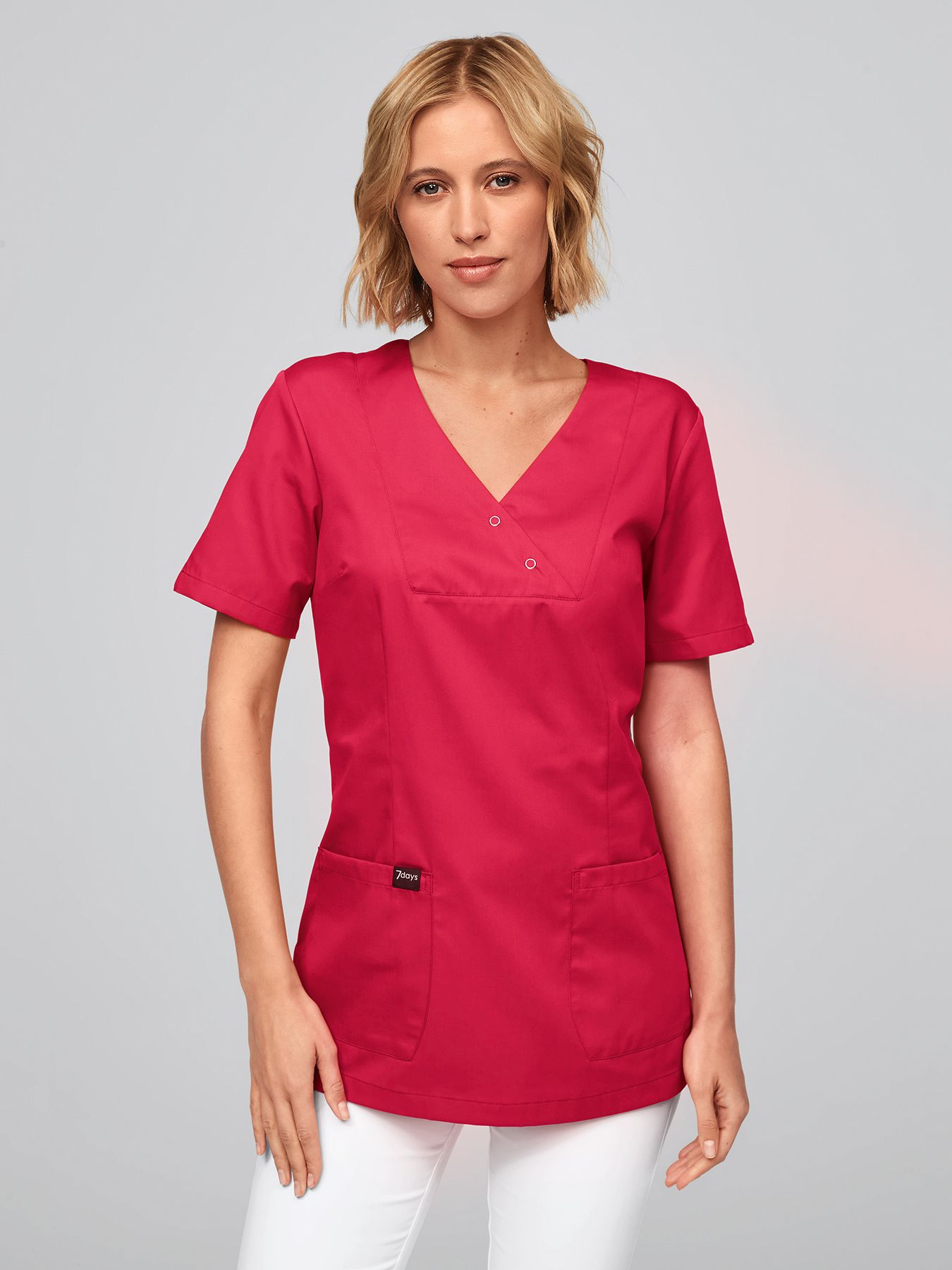 Tunique médicale à encolure V – 2 boutons-pression LAMIA