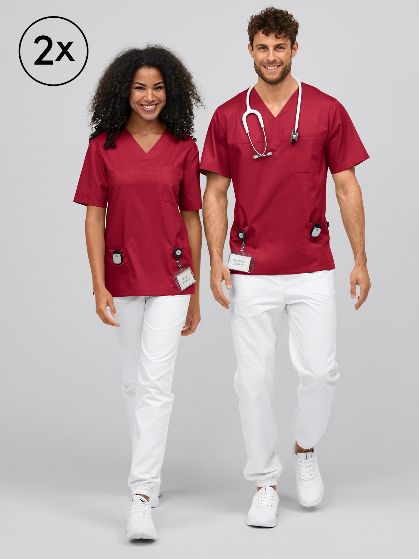 Tunique mixte de bloc opératoire PISA – lot de 2