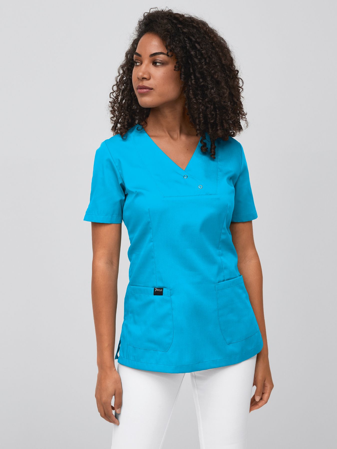 Tunique médicale à encolure V – 2 boutons-pression LAMIA