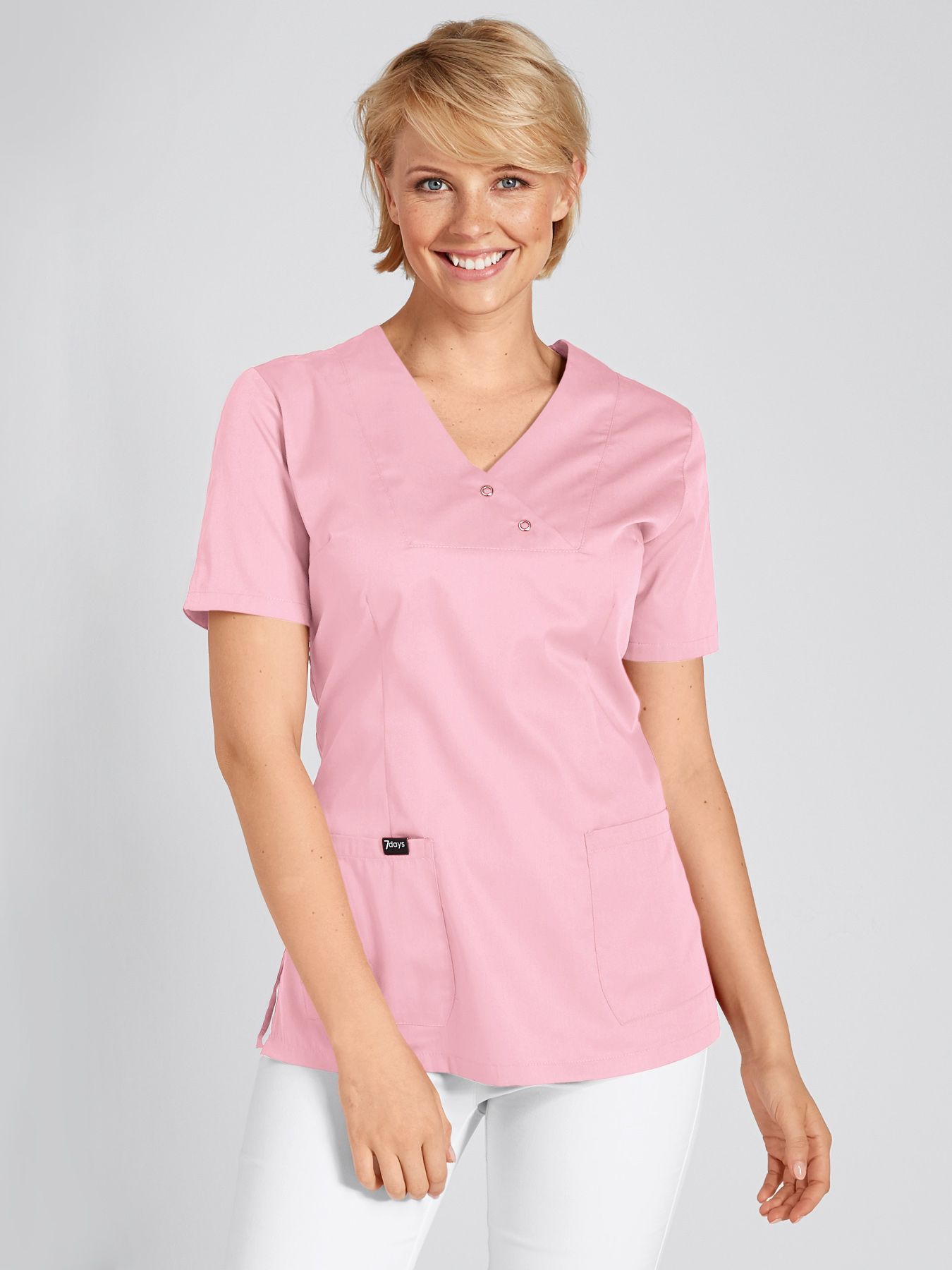 Tunique médicale à encolure V – 2 boutons-pression LAMIA