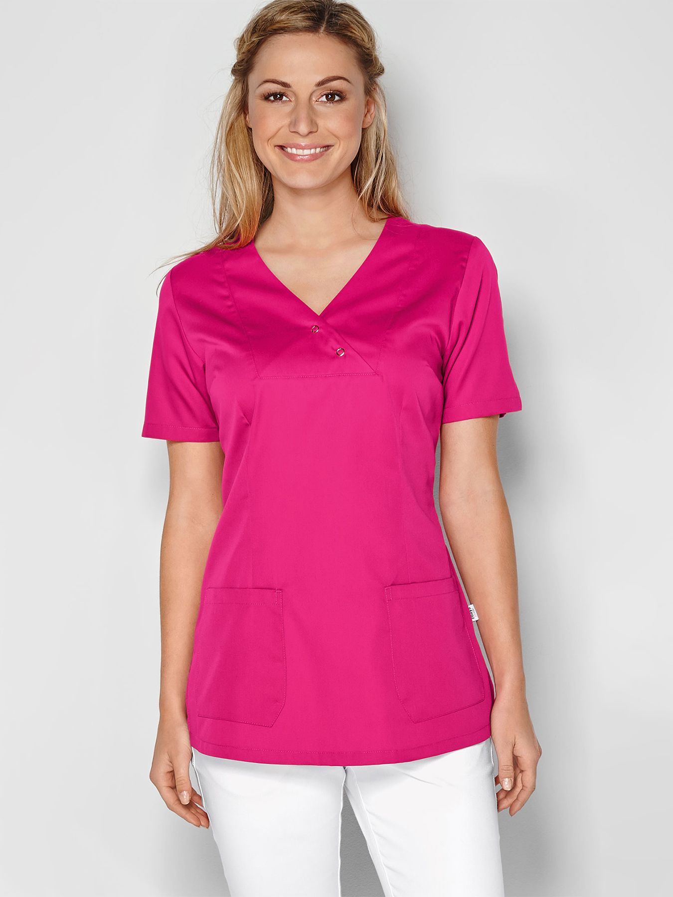 Tunique médicale à encolure V – 2 boutons-pression LAMIA