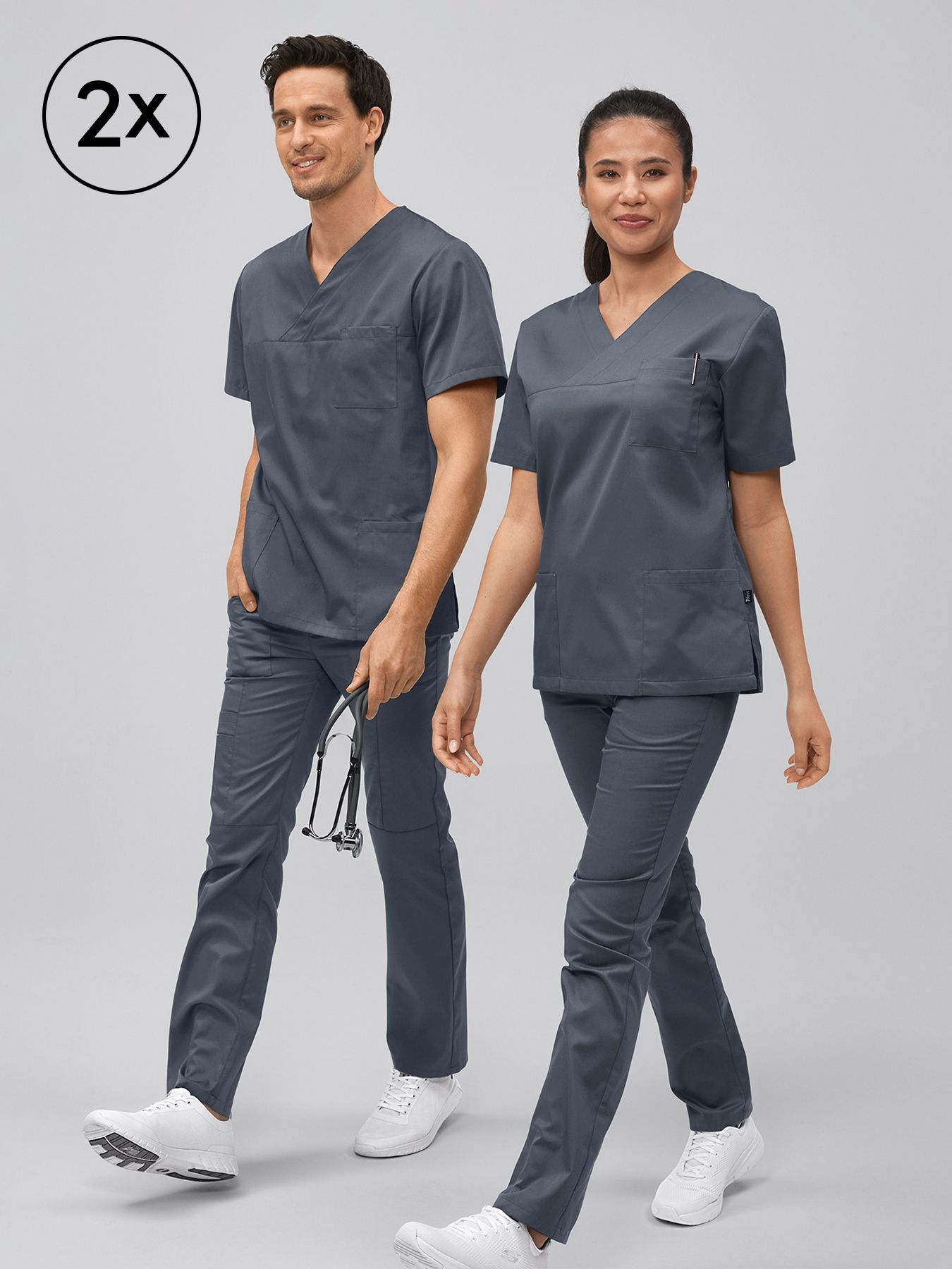 Tunique mixte de bloc opératoire PISA – lot de 2