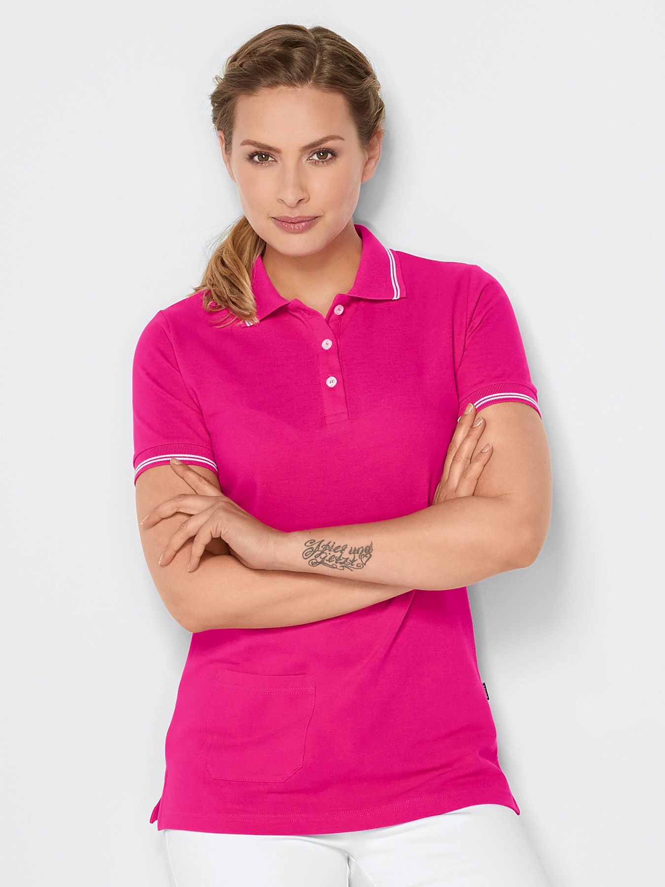 Polo femme en maille piquée – avec poche