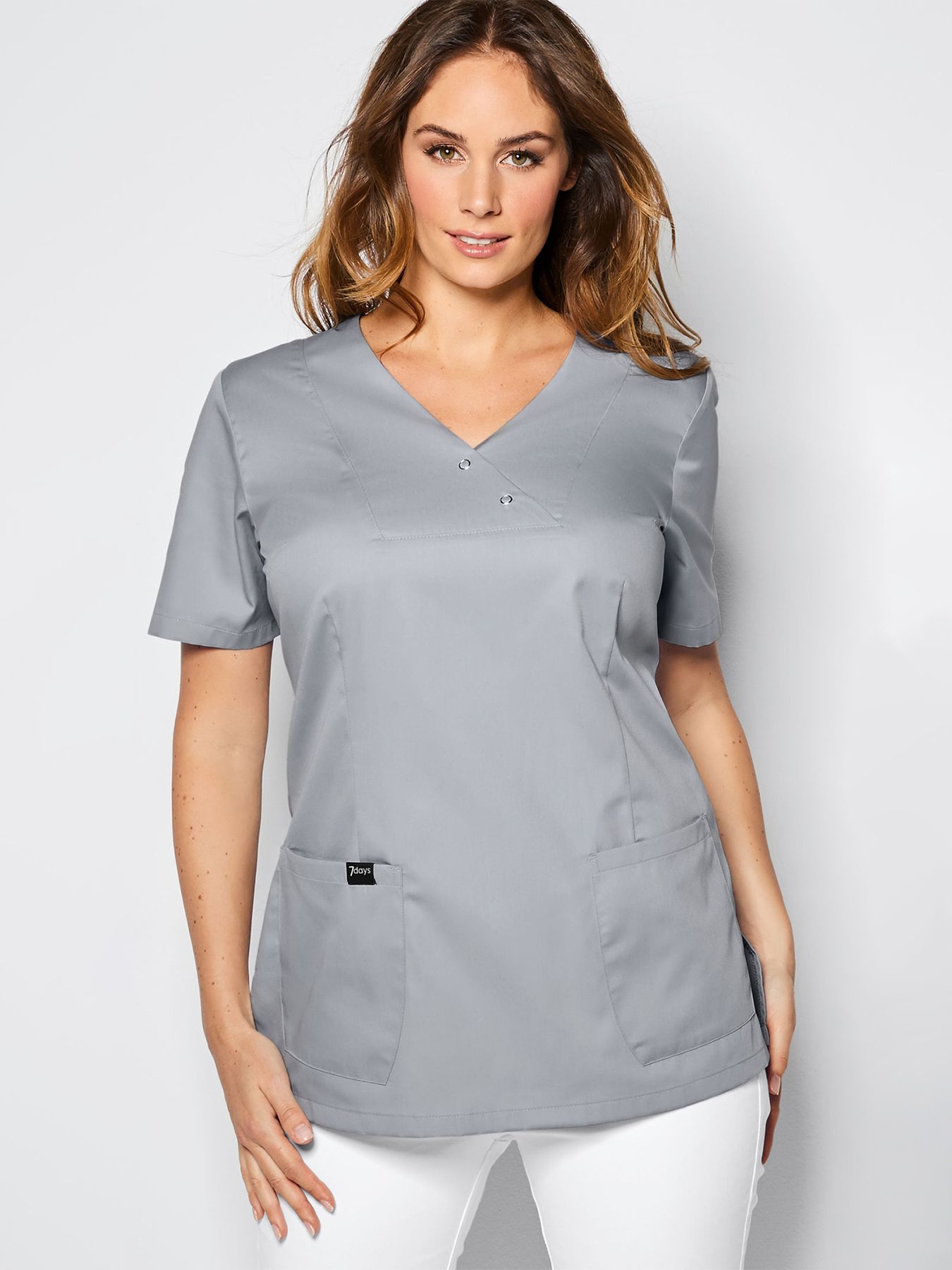 Tunique médicale à encolure V – 2 boutons-pression LAMIA