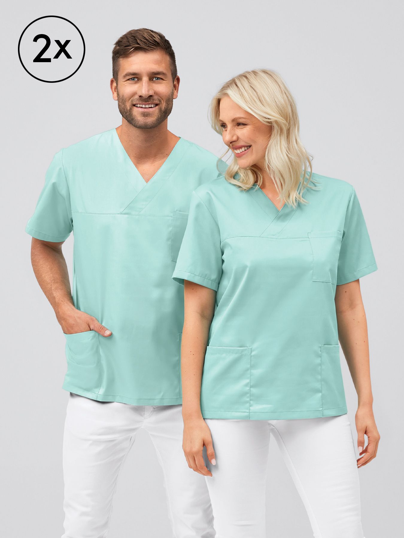 Tunique mixte de bloc opératoire PISA – lot de 2