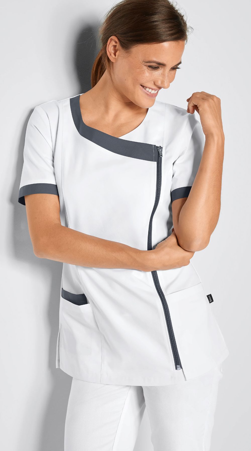 Blouse médicale avec fermeture éclair