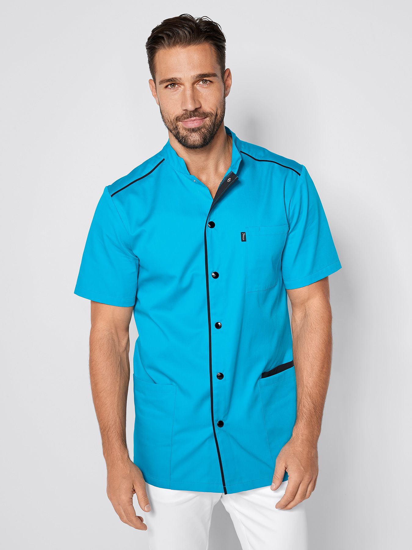 Blouse médicale avec boutonnière à pressions