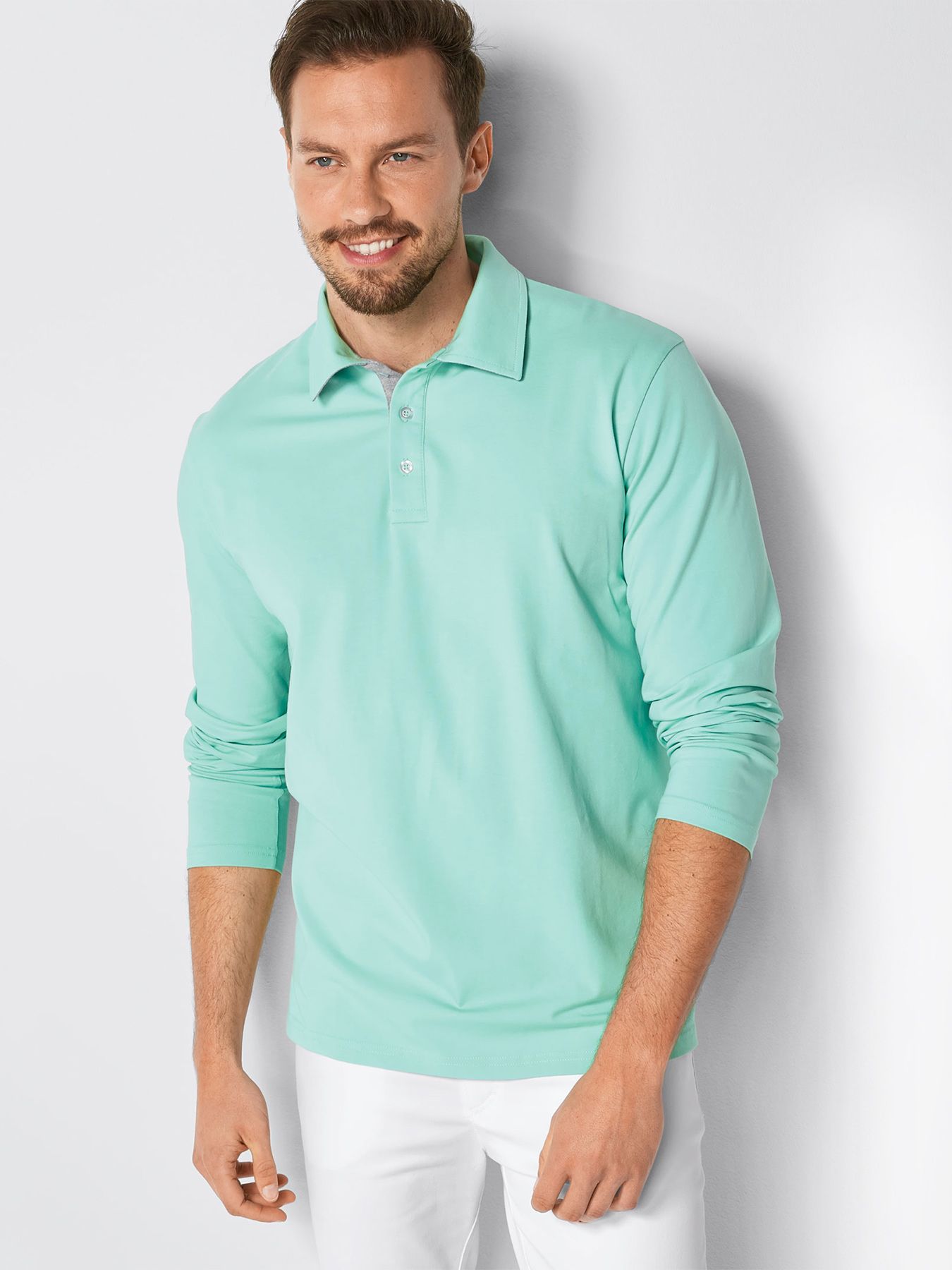 Polo manches longues en single jersey