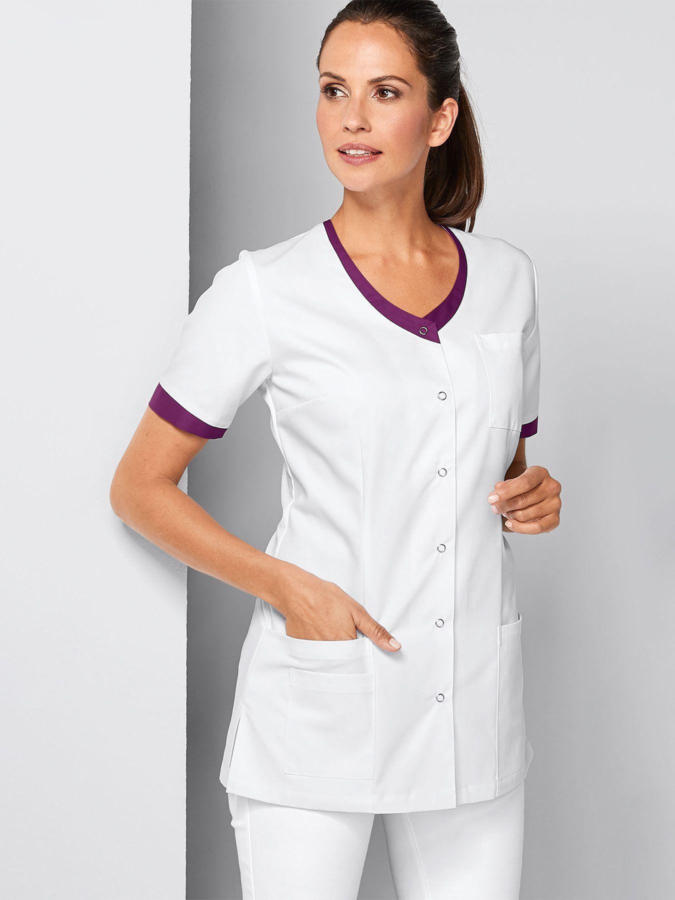 Blouse médicale avec détails colorés HEIDE