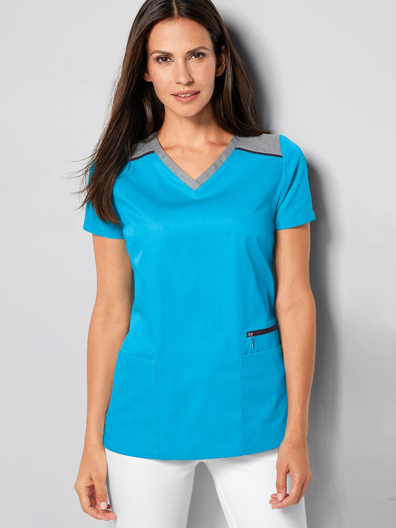 Tunique médicale à enfiler, coupe slim