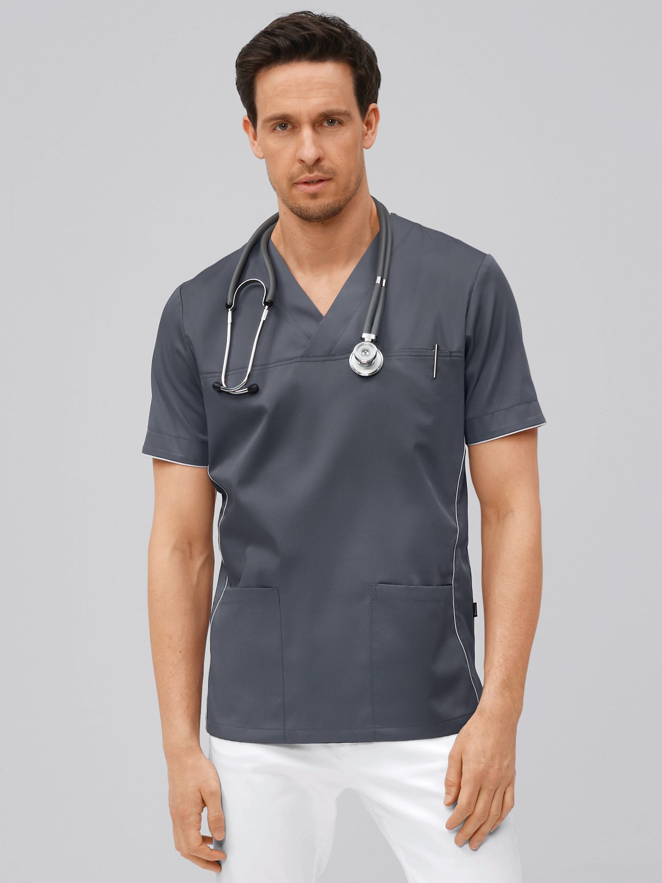 Tunique médicale LORIS mixte à encolure V 