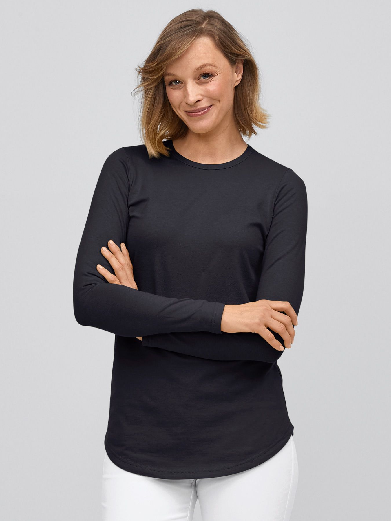 Shirt femme à manches longues, lavage à 60°