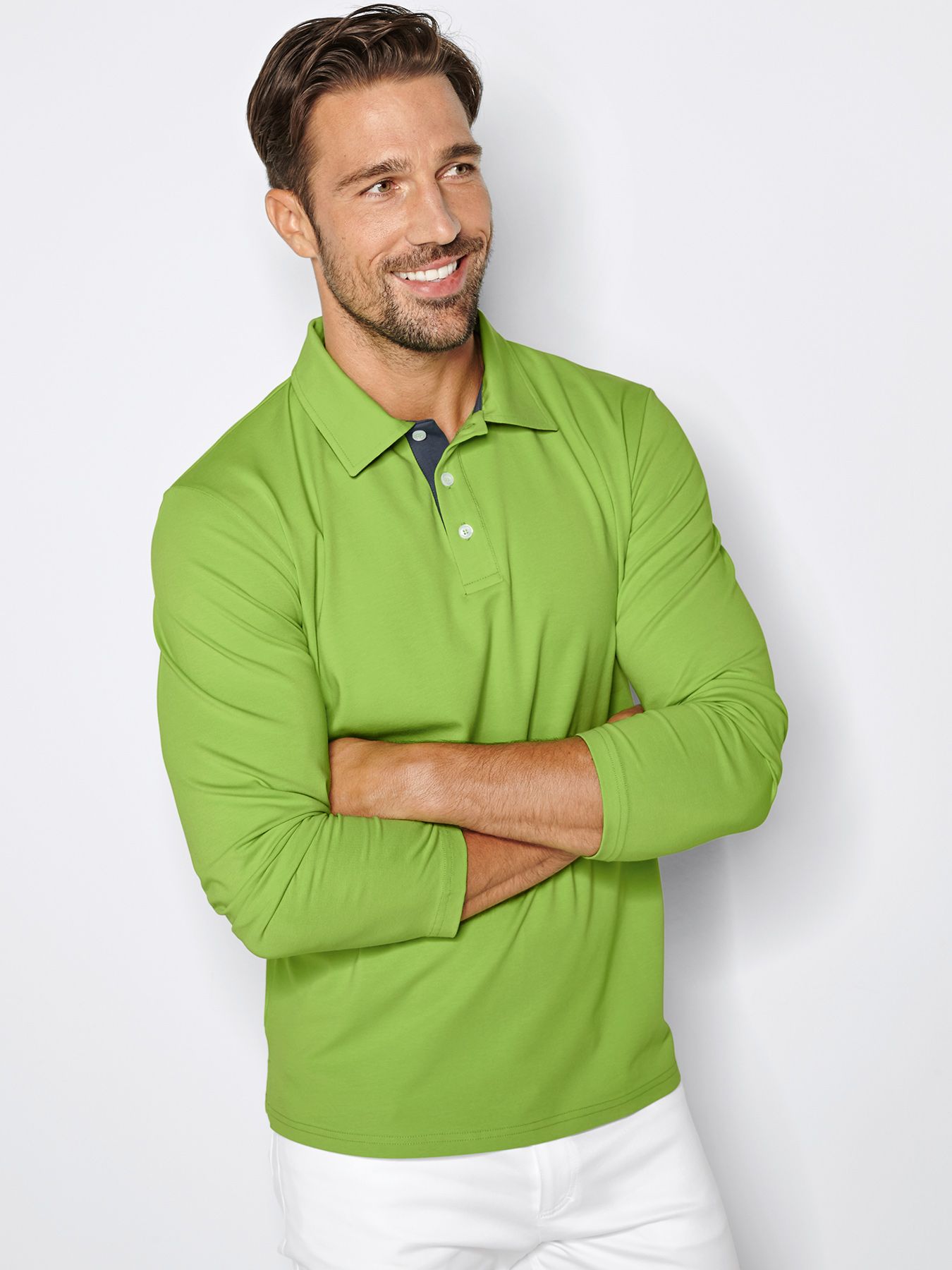 Polo manches longues en single jersey