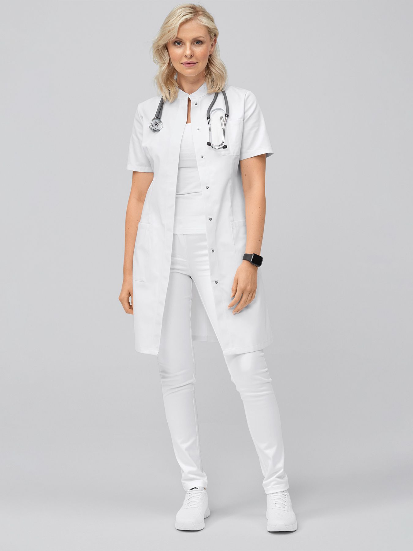 Blouse médicale CREMONA – couleur contrastante sur l’intérieur du col