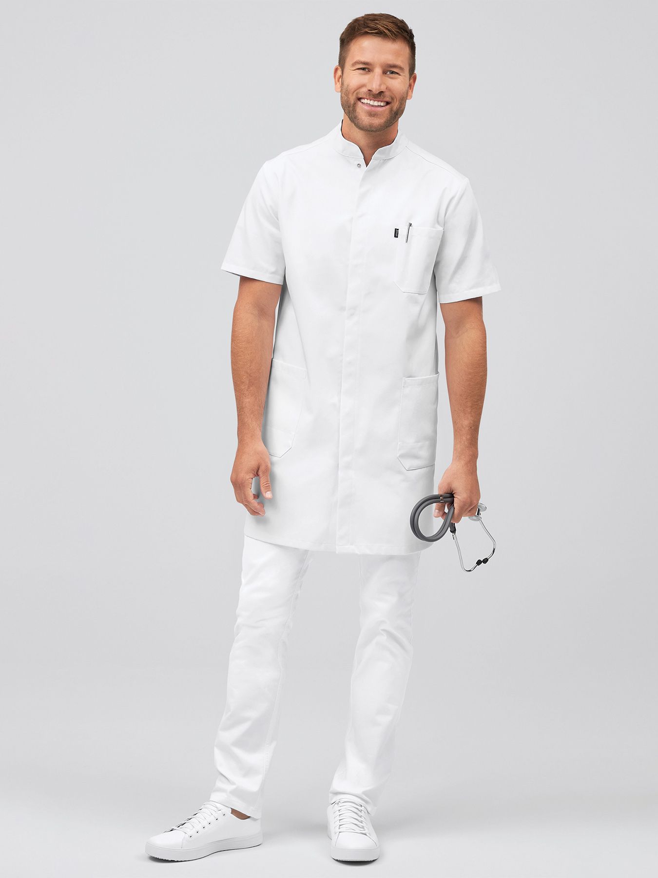 Blouse médicale avec couleur contrastante sur l'intérieur du col LEEDS