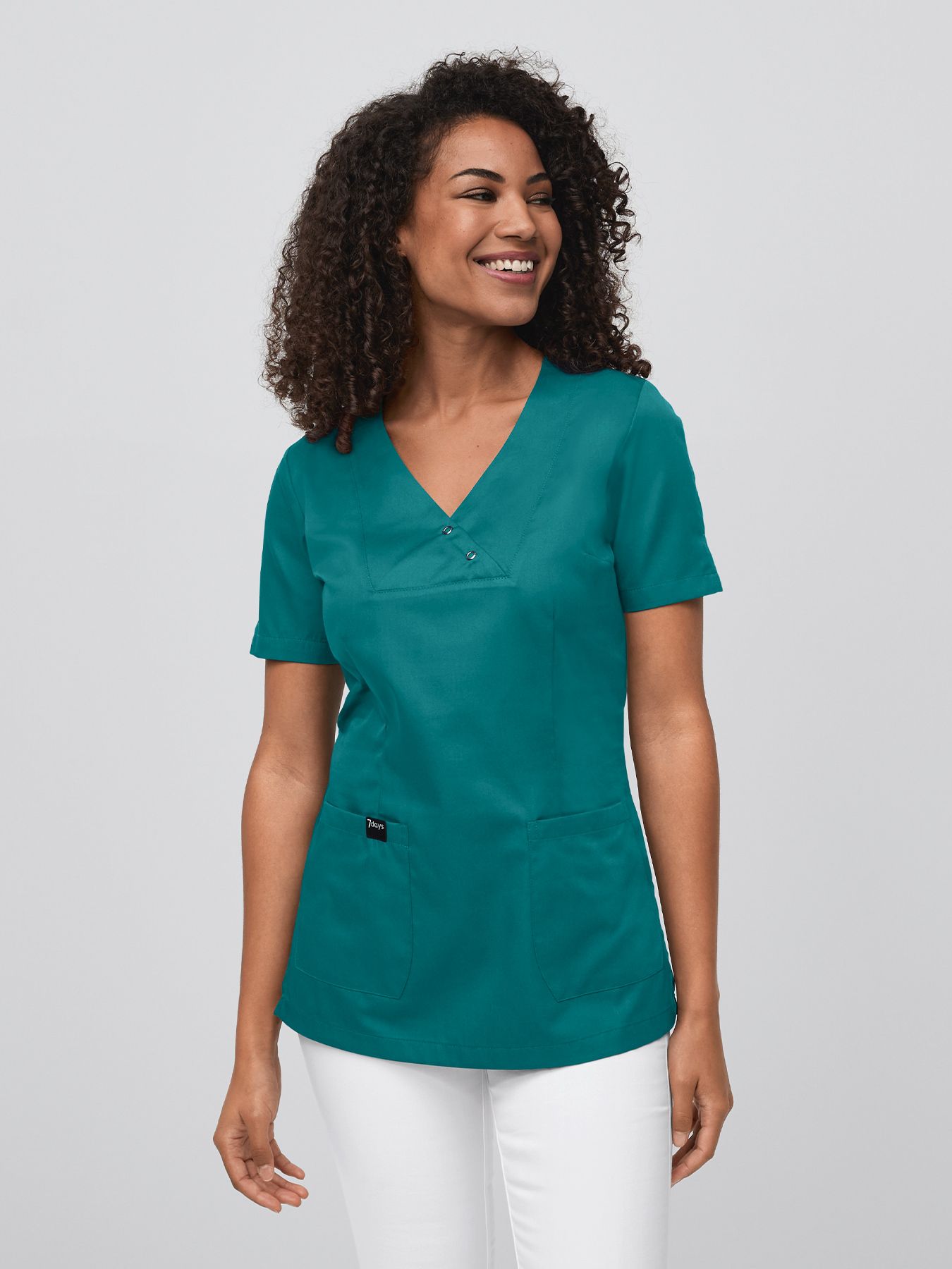 Tunique médicale à encolure V – 2 boutons-pression LAMIA