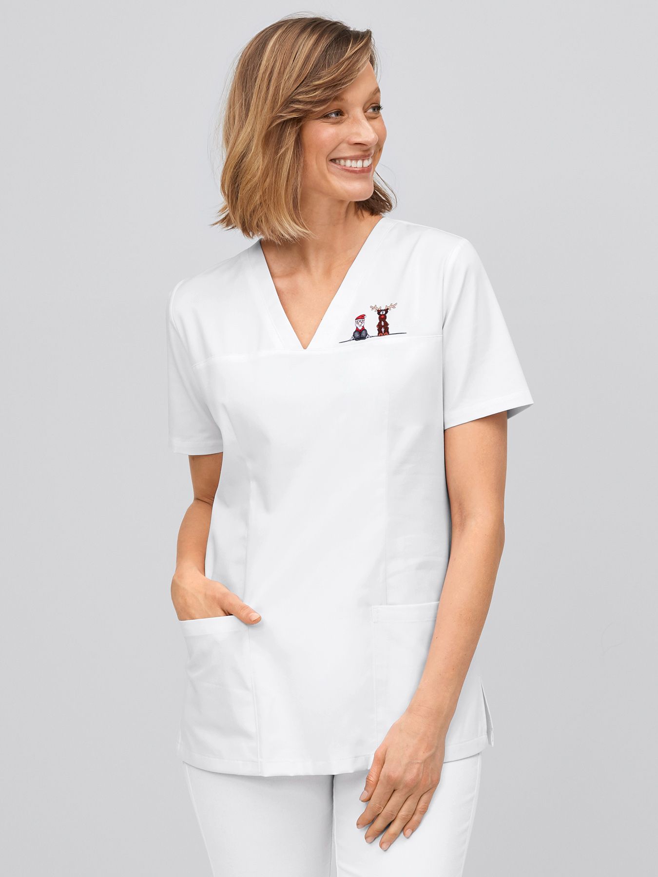 Tunique médicale avec un motif de Noël