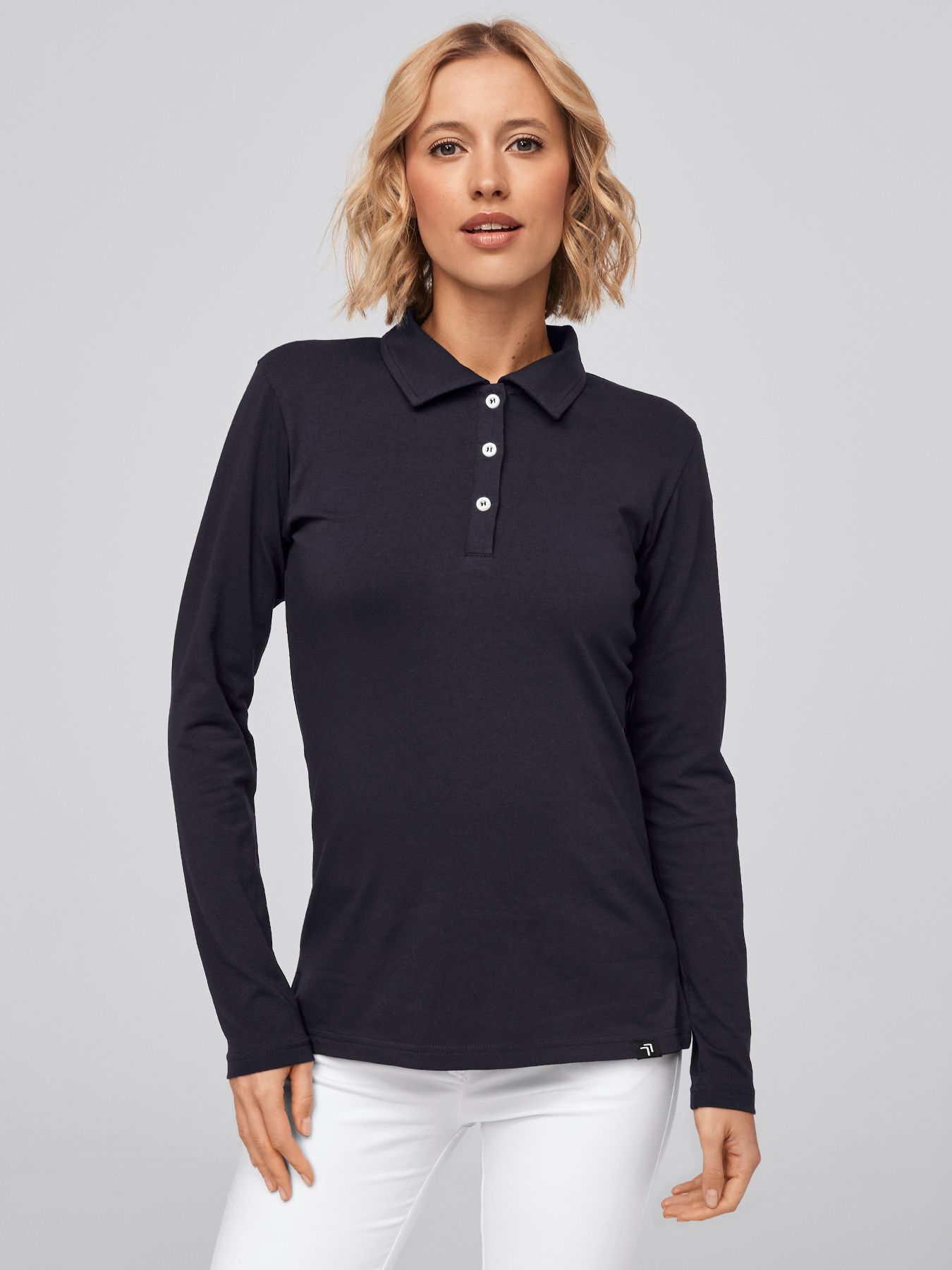 Polo femme à manches longues en single jersey LODI