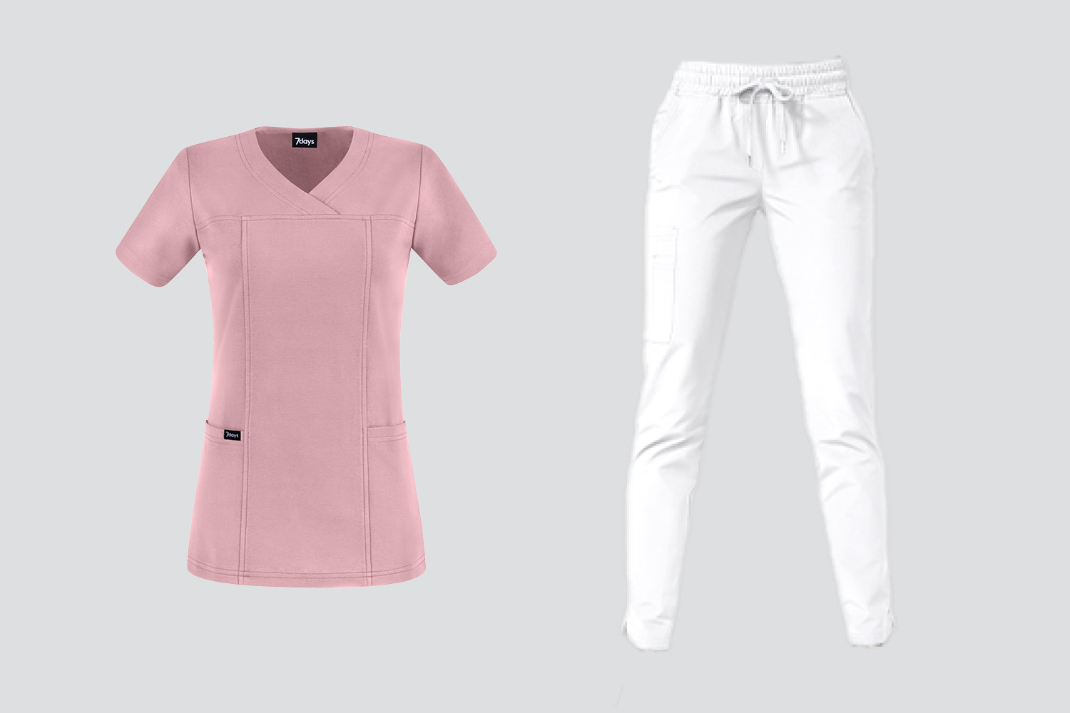 Un ensemble composé d'une veste et d'un pantalon à taille élastiquée de la marque 7days.